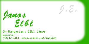 janos elbl business card